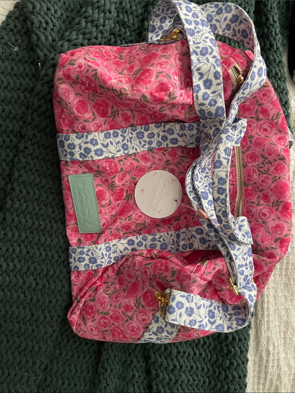 Sweet honey NWT pink floral duffle bag